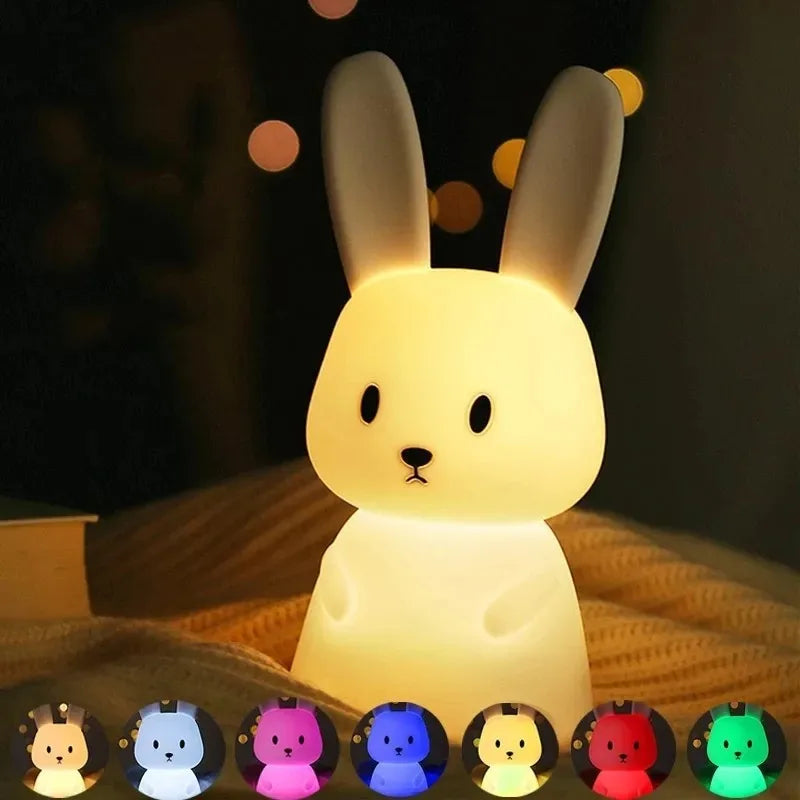 Veilleuse lapin en silicone aux couleurs changeantes