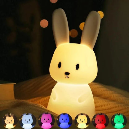 Veilleuse lapin en silicone aux couleurs changeantes