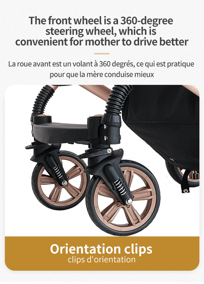 Poussette trio 3 en 1 pour bébé pliable