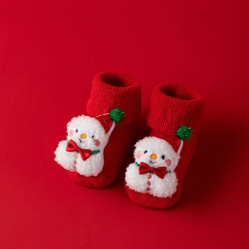 Chaussettes à motifs de noël en coton pour enfants