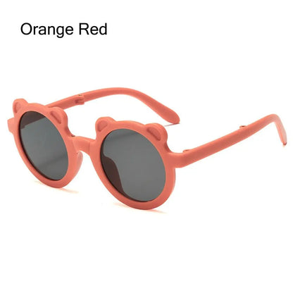 Lunettes de soleil pliables rondes en forme d’ours pour enfants