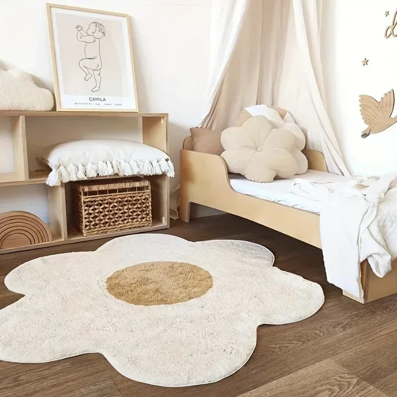 Tapis de sol bébé doux en forme de fleur