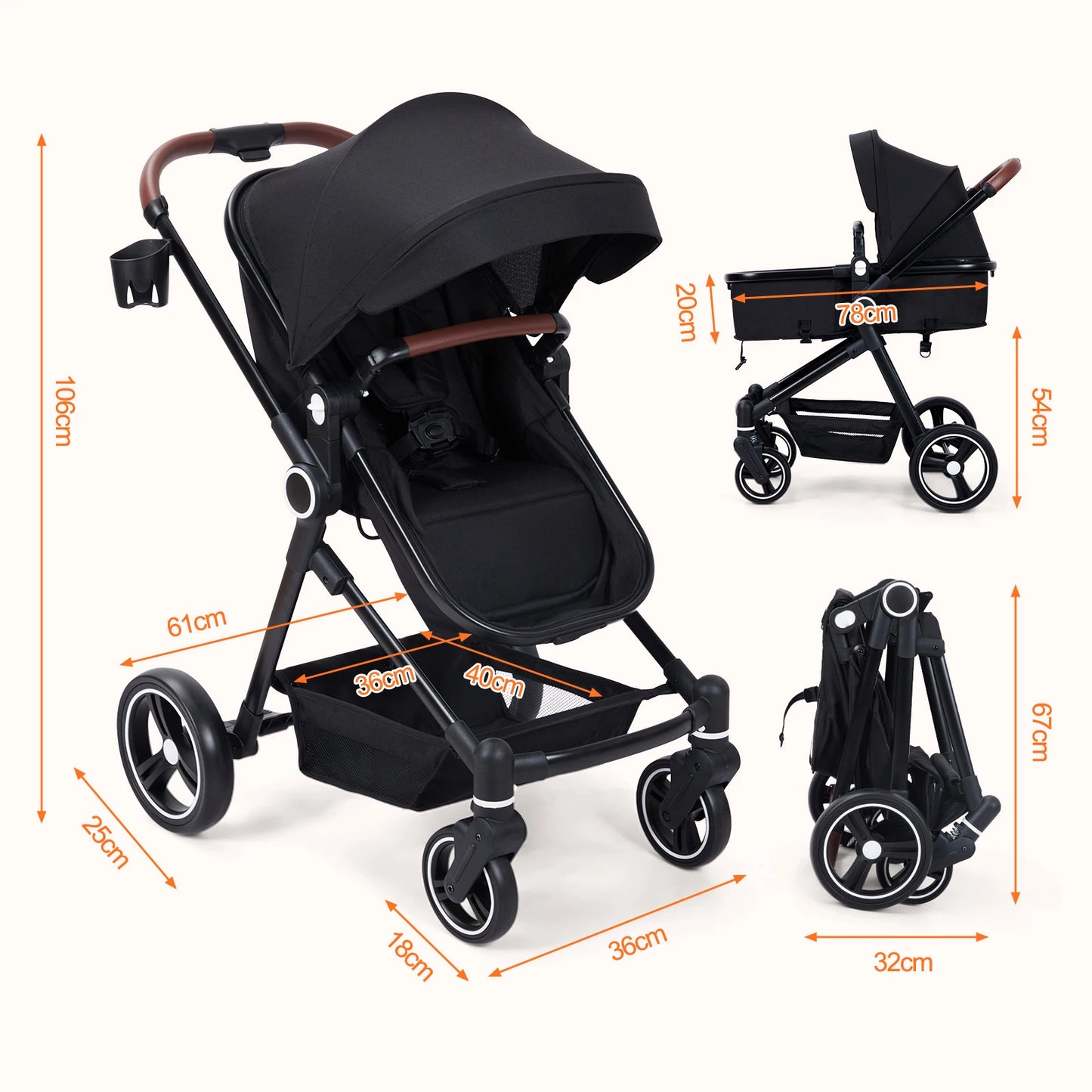 Poussettes 2 en 1 pour bébés
