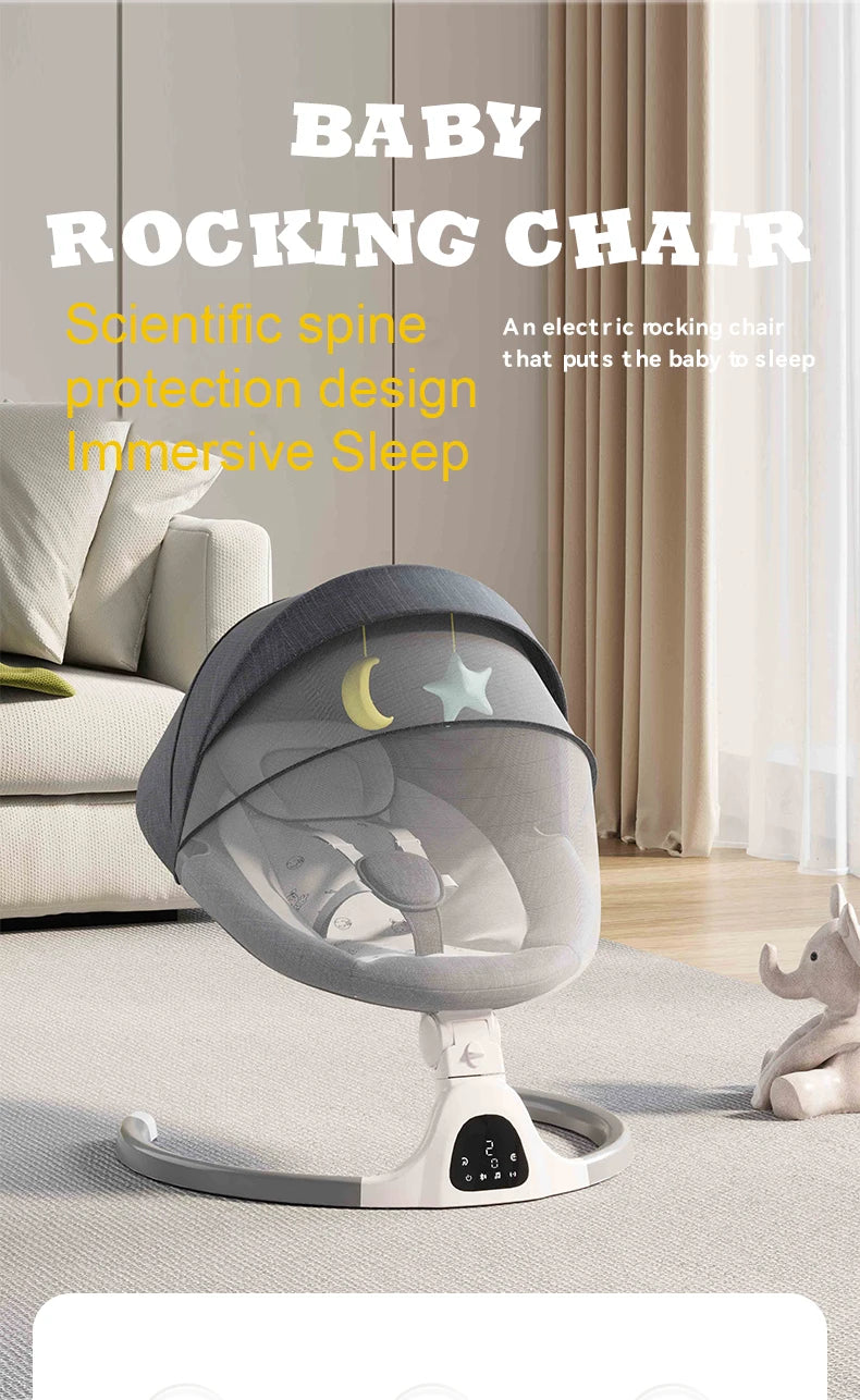 Berceau électrique et musical télécommandé pour bébé avec connexion Bluetooth