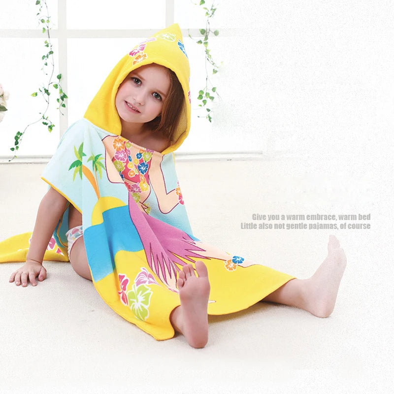 Cape de bain à capuche pour enfant