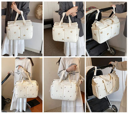 Sac à langer brodé grand modèle pour bébé