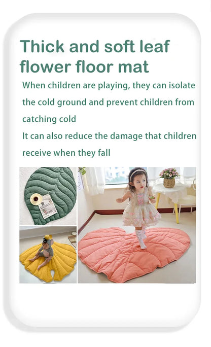 Tapis de sol en coton en forme de belle feuille pour bébé