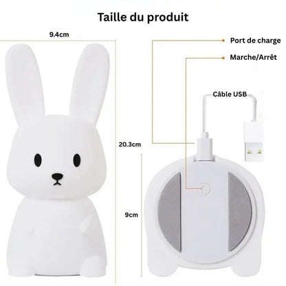 Veilleuse lapin en silicone aux couleurs changeantes