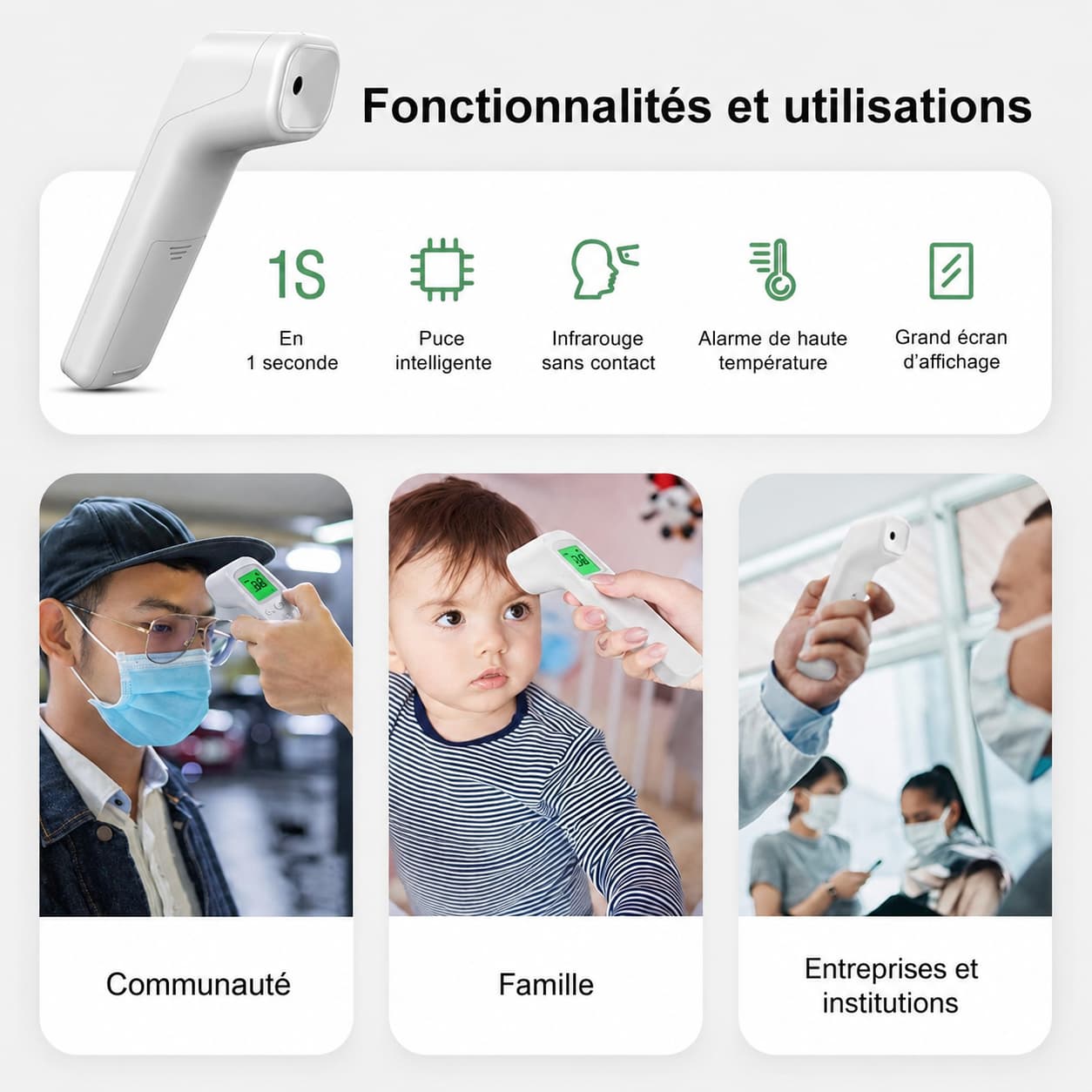 Thermomètre frontal médical pour bébé