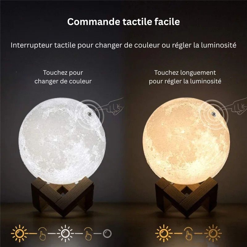 Veilleuses LED à motif lune 3D pour bébé
