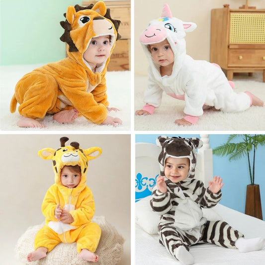 Combinaison pyjama chaud en polaire d’animaux pour bébé