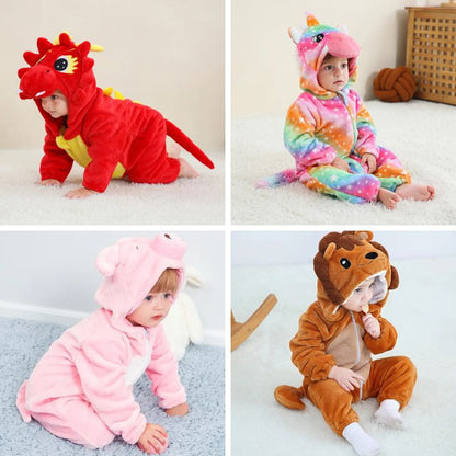 Combinaison pyjama doux à motifs d’animaux pour bébé