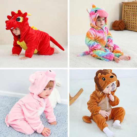 Combinaison pyjama doux à motifs d’animaux pour bébé