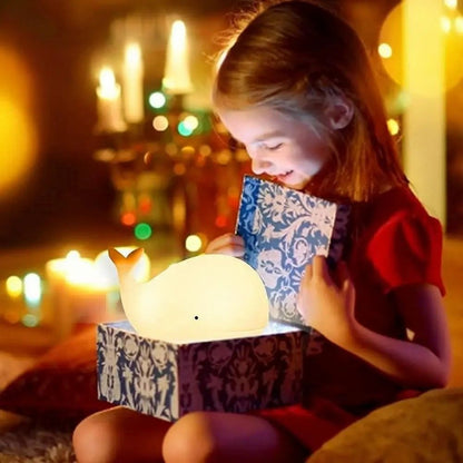 Veilleuse LED mignonne en forme de baleine