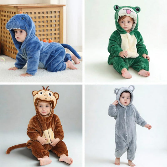 Combinaison pyjama chaud à motifs d’animaux pour bébé