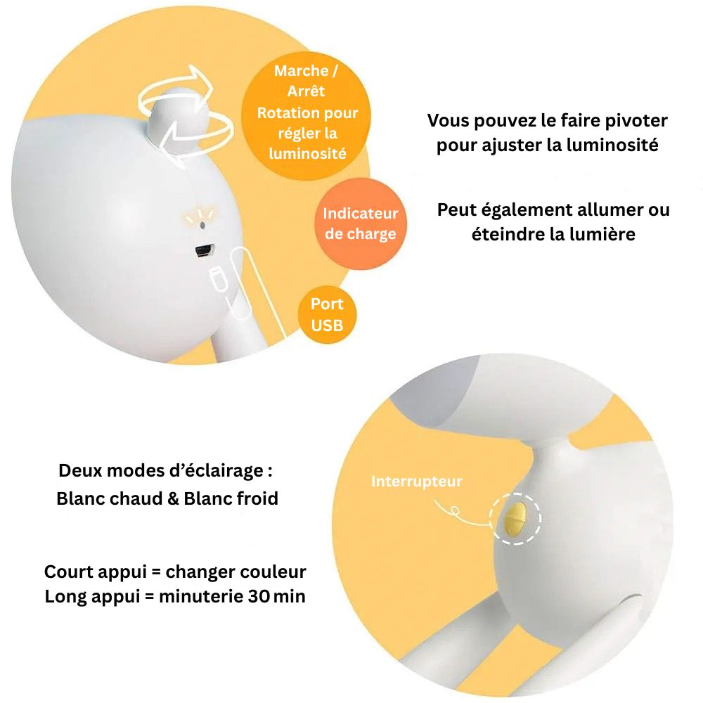 Veilleuse en forme de cerf pour chambre de bébé