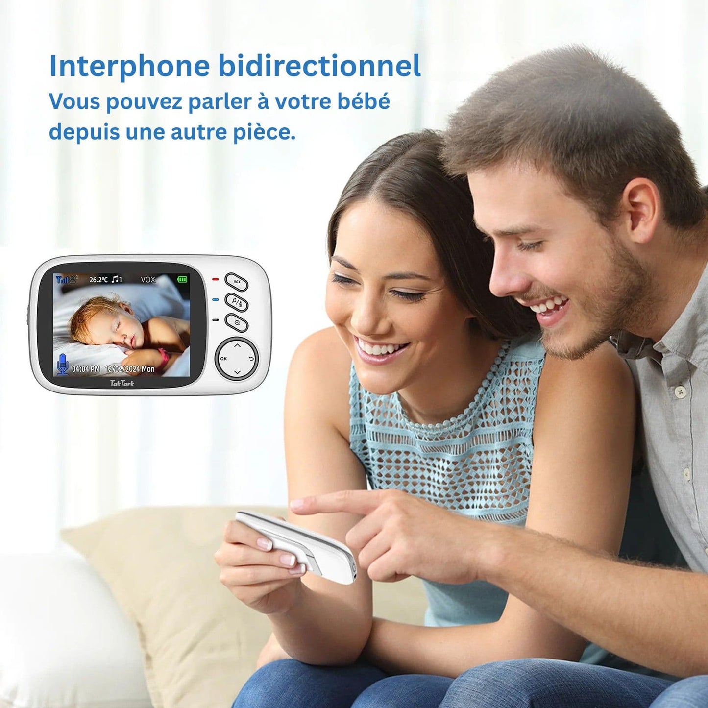 Babyphone vidéo sans fil avec écran couleur